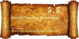 Horánszky Bertalan névjegykártya