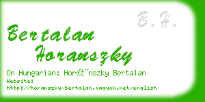bertalan horanszky business card